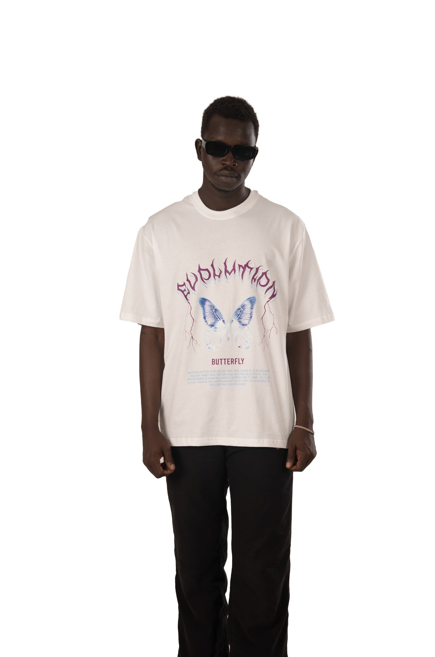 BUTTERFLY PRINT T-shirt White – GENZ