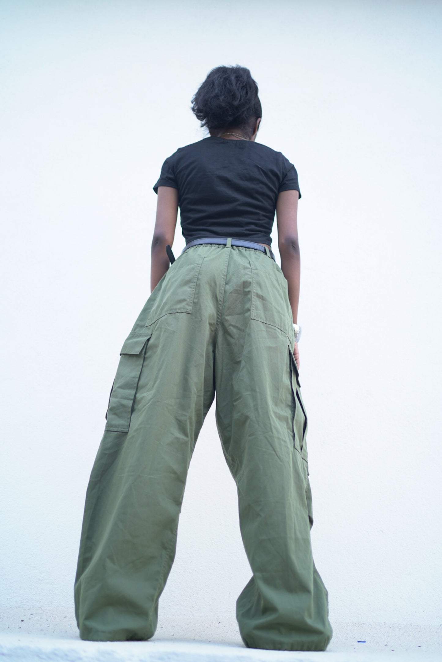 Women's parachute pants-Green