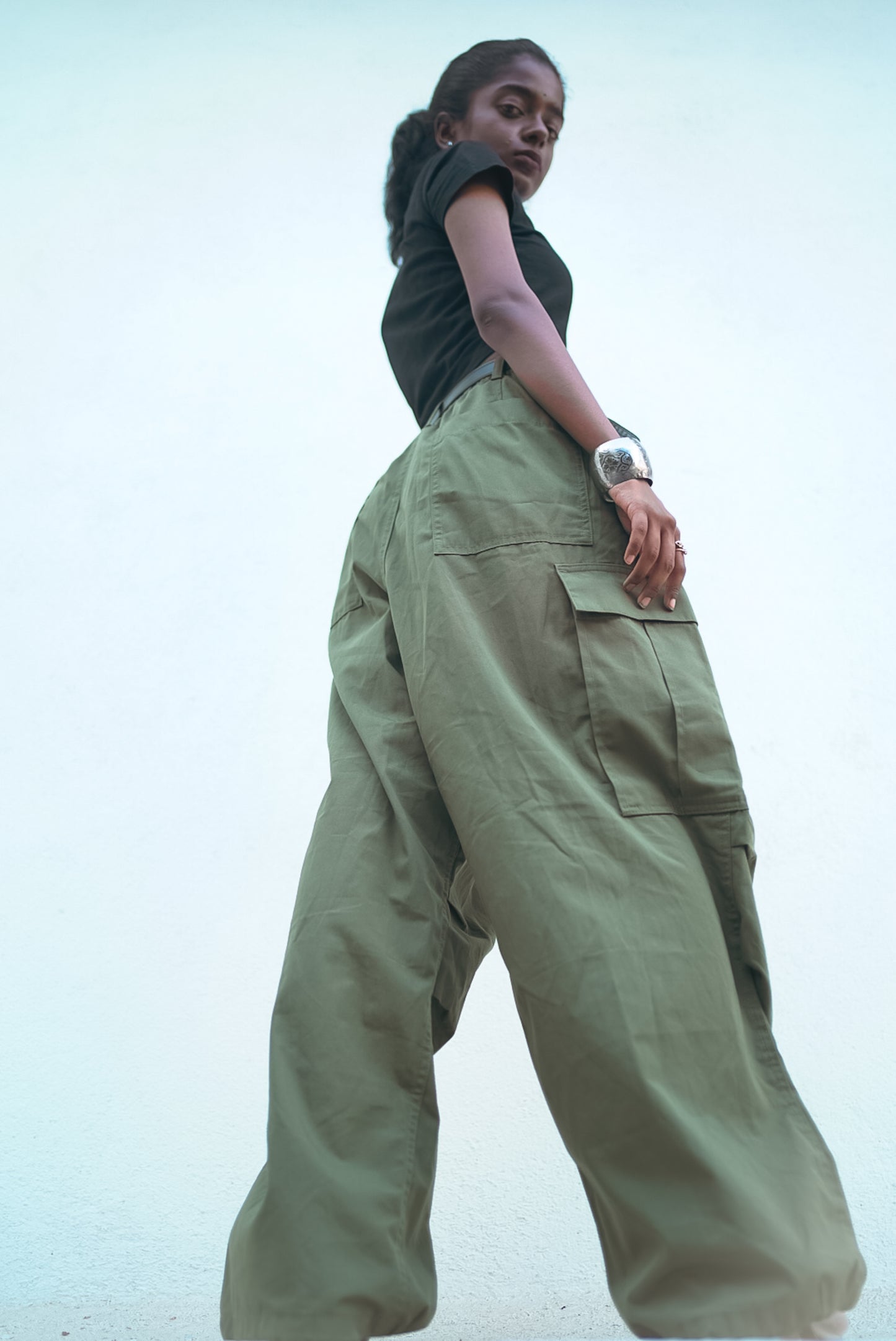 Women's parachute pants-Green